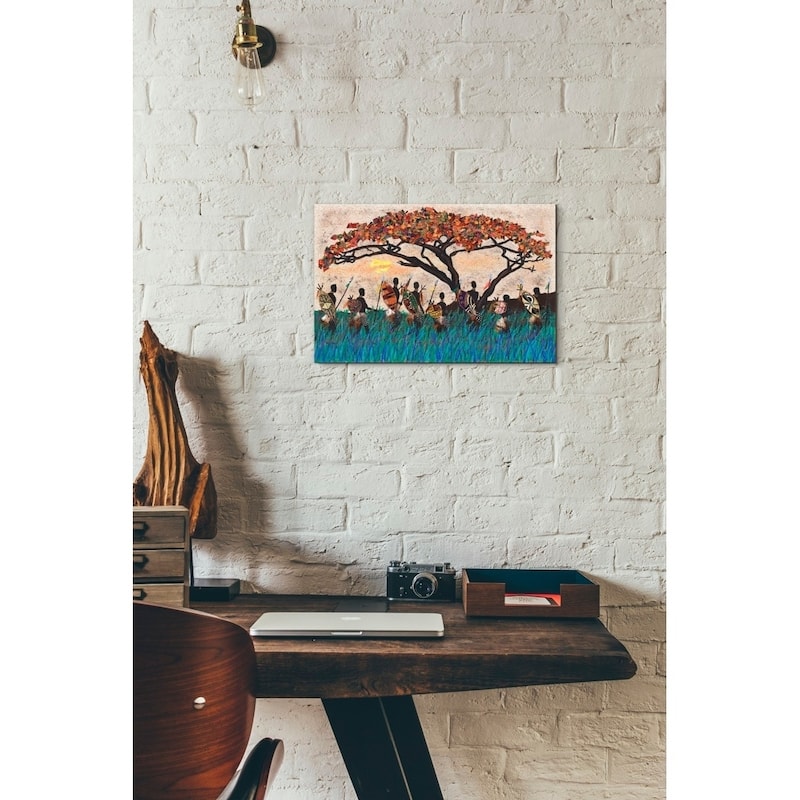 Epic Graffiti 'Planes of Africa III' by Alonzo Saunders Giclee Canvas Wall Art, 18"x12"