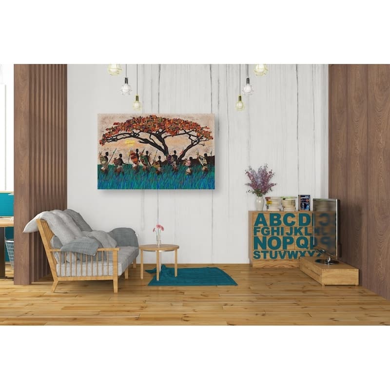 Epic Graffiti 'Planes of Africa III' by Alonzo Saunders Giclee Canvas Wall Art, 18"x12"