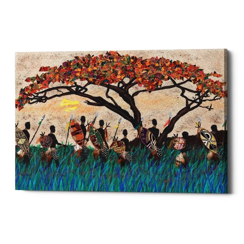 Epic Graffiti 'Planes of Africa III' by Alonzo Saunders Giclee Canvas Wall Art, 18"x12"