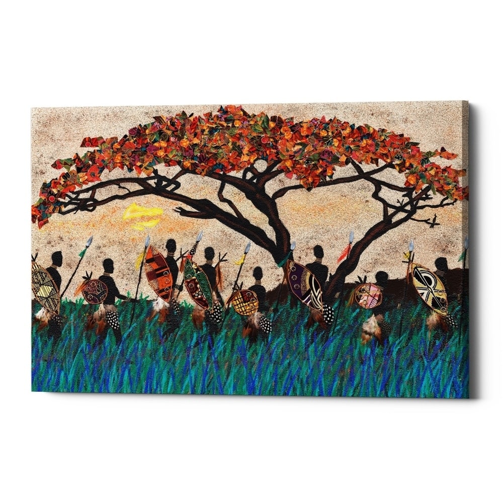 Epic Graffiti 'Planes of Africa III' by Alonzo Saunders Giclee Canvas Wall Art, 18"x12"