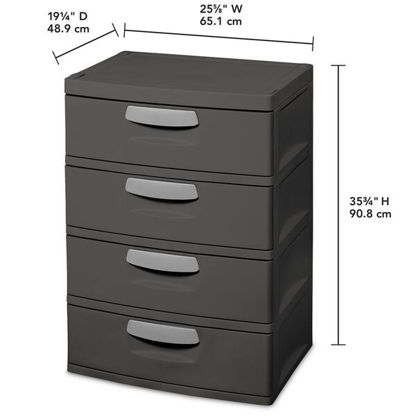 Shop Sterilite Flat Gray 4 Drawer Unit Free Shipping Today