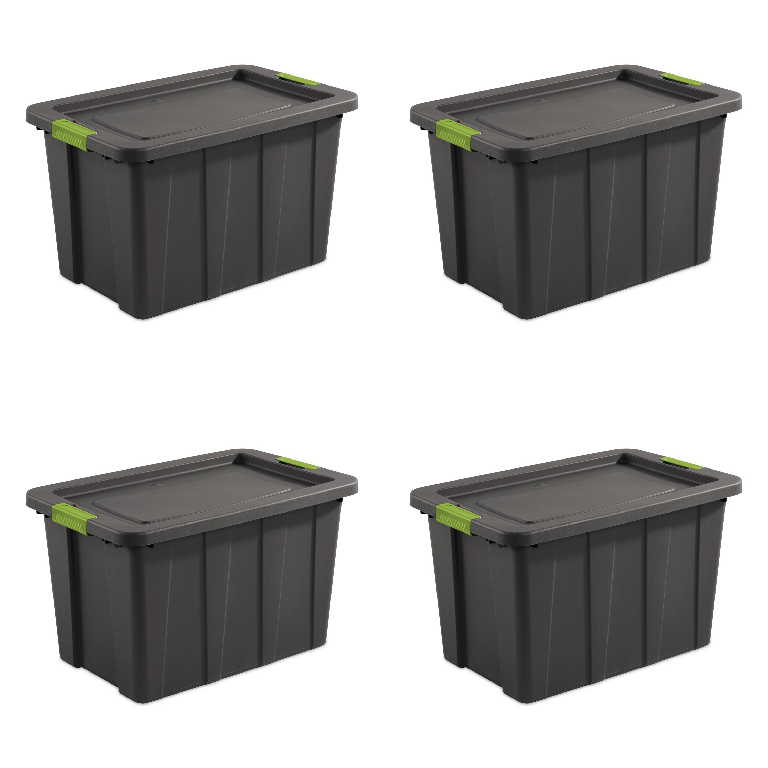  Sterilite 18 Gallon Tuff1 Storage Tote, Stackable Bin with  Lid, Plastic Container to Organize Garage, Basement, Attic, Gray Base and  Lid, 6-Pack