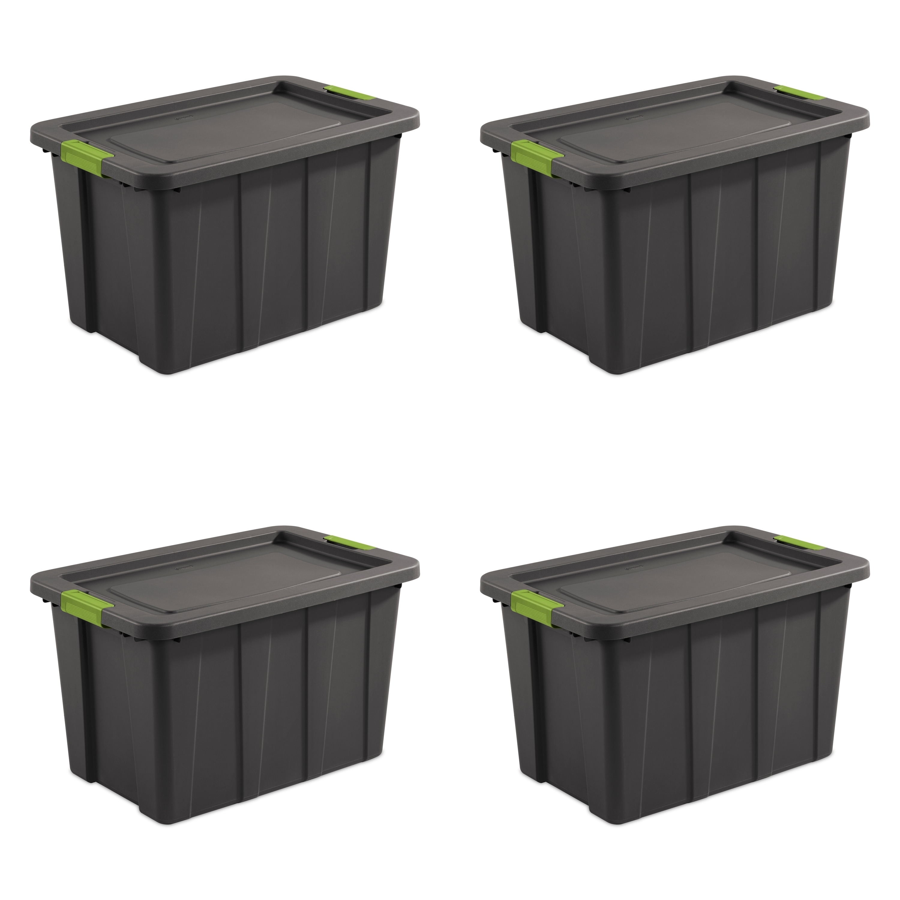STERILITE 120 Quart Latching Tuff1 Totes, Flat Gray - Case of 4