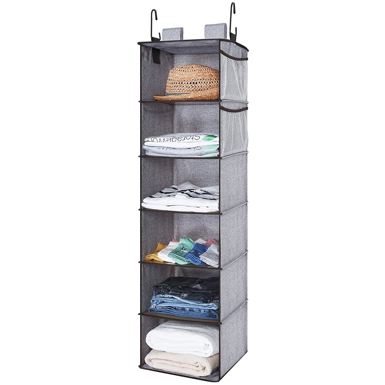 StorageWorks Fabric Hanging Closet Organizer, 6-Shelf Hanging