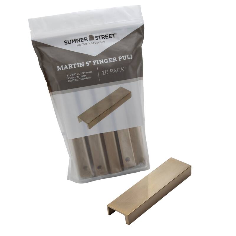 Martin 5" Finger Pull (Pack of 10) - Satin Brass - Pack of 10