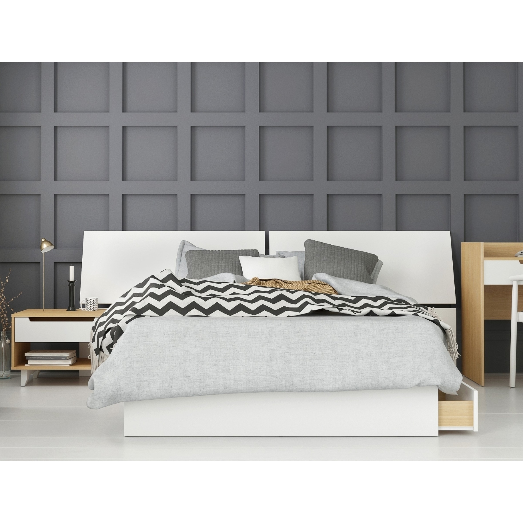 Bedroom Furniture Sets, White, Grey & Natural