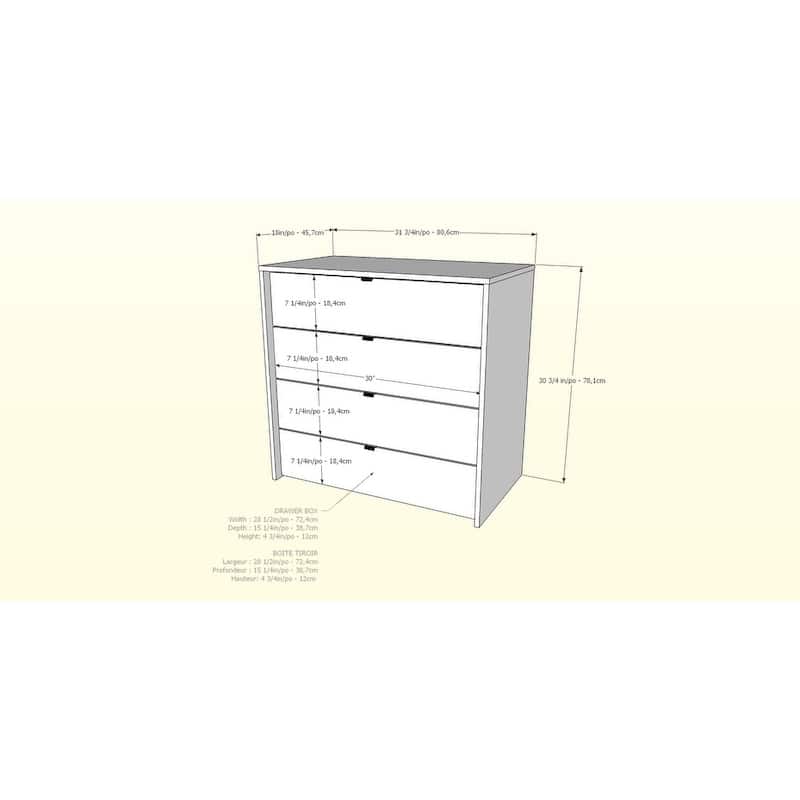 Modus 4 Piece Bedroom Set, Walnut & White