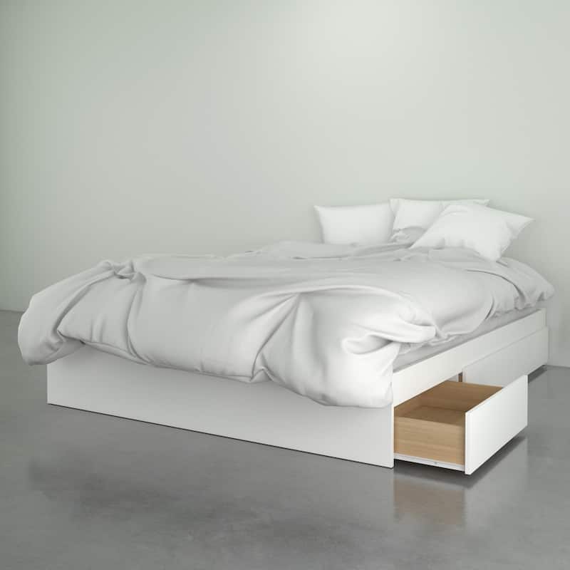 Modus 4 Piece Bedroom Set, Walnut & White