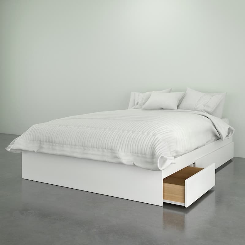 Modus 4 Piece Bedroom Set, Walnut & White