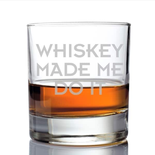 Whiskey Mad Me Do It Engraved 10-ounce Rock Glasses - Set Of 4 - Bed 