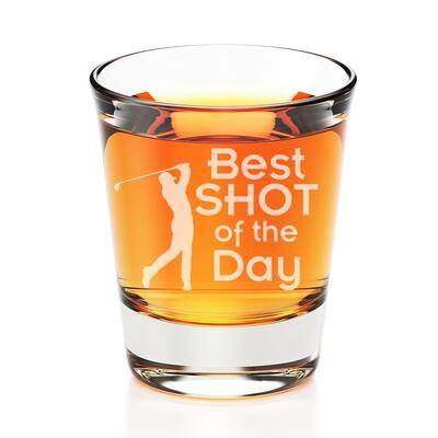 Best Shot of the Day Engraved Fluted Shot Glass - Set of 4