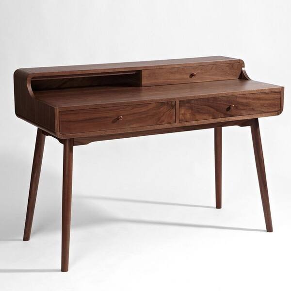 Shop Boris Brown Solid Wood Writing Desk Overstock 28226166