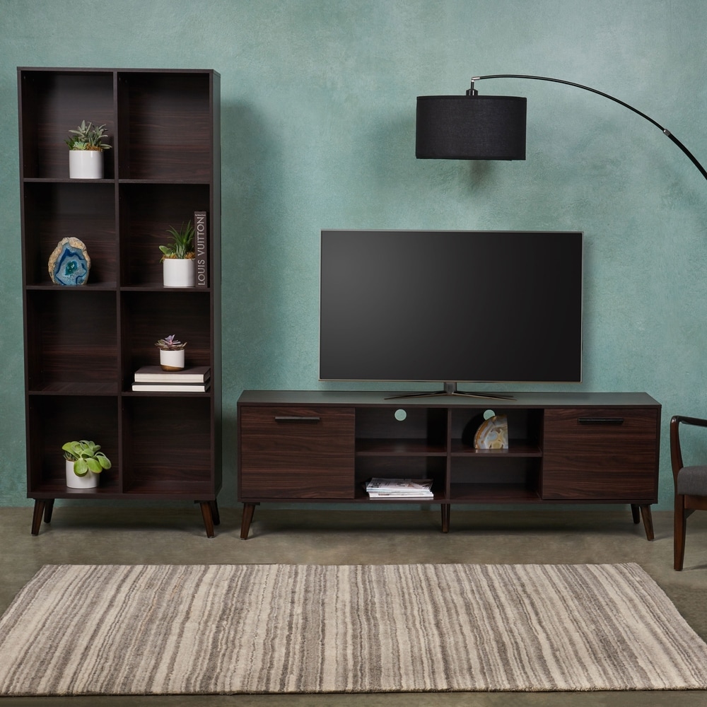 rubberwood dark wood tv table