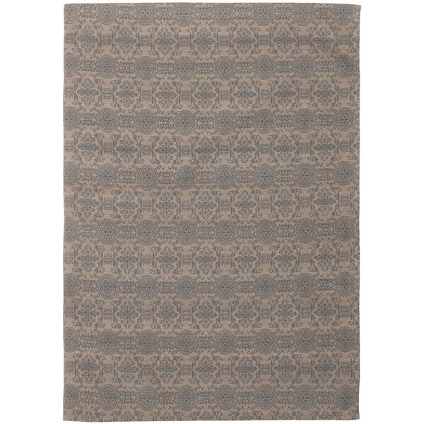 ECARPETGALLERY Handmade Collage Dark Grey Chenille Rug - 4'9 x 6'9