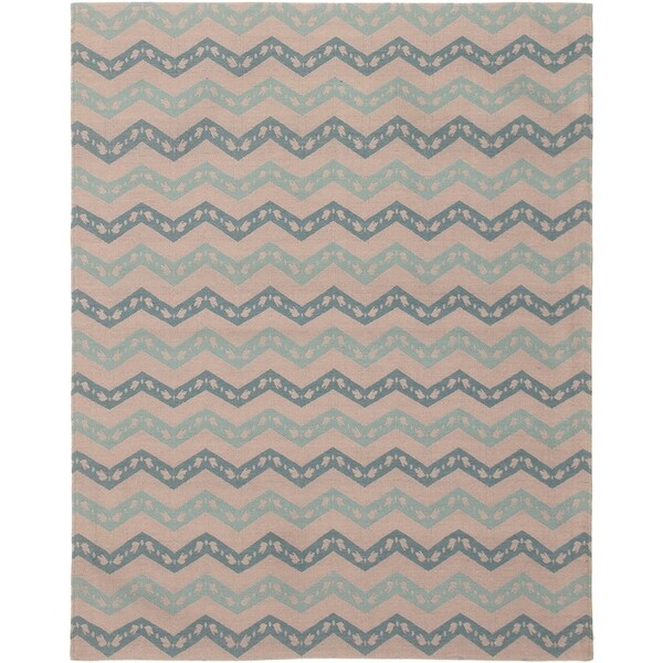ECARPETGALLERY Handmade Collage Dark Grey Chenille Rug - 5'3 x 6'8