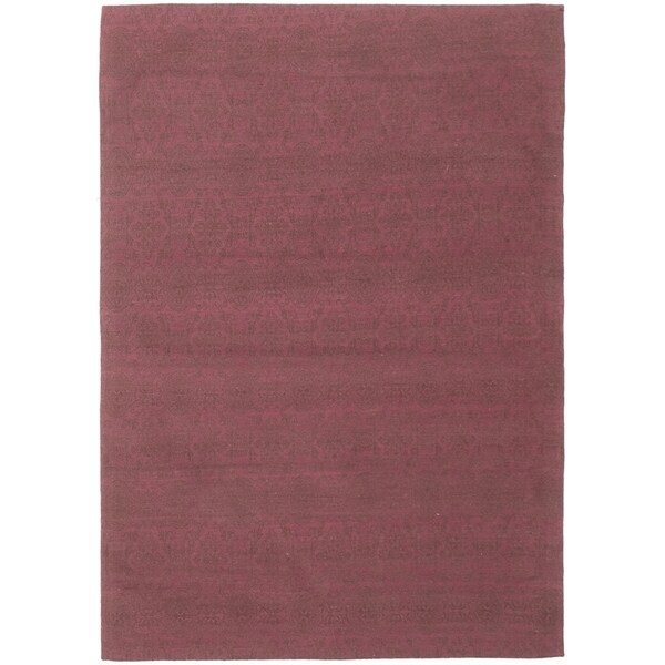 ECARPETGALLERY Handmade Collage Purple Chenille Rug - 4'9 x 6'9