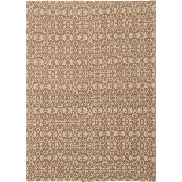 ECARPETGALLERY Handmade Collage Grey, Tan Chenille Rug - 5'7 x 7'9