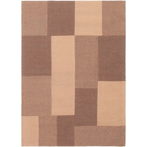 ECARPETGALLERY Handmade Collage Brown, Tan Chenille Rug - 4'6 x 6'6
