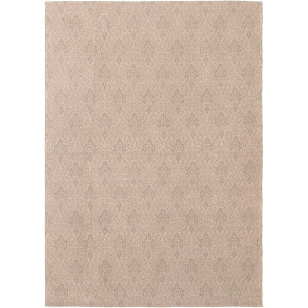 ECARPETGALLERY Handmade Collage Dark Grey, Light Grey Chenille Rug - 4'9 x 6'9
