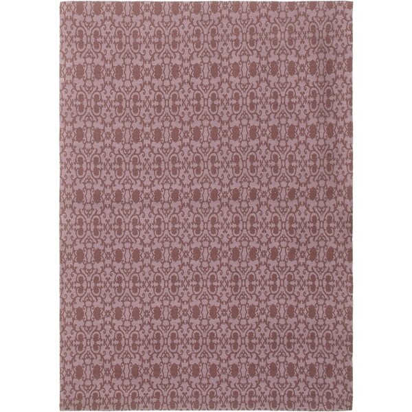 ECARPETGALLERY Handmade Collage Burgundy, Purple Chenille Rug - 4'9 x 6'8