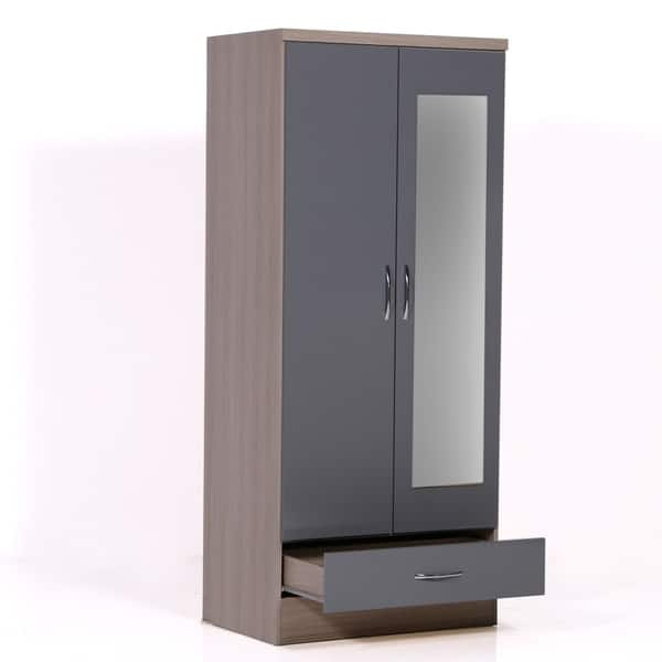 Shop Nevada Mirrored 2 Door Wardrobe Armoire Free Shipping Today