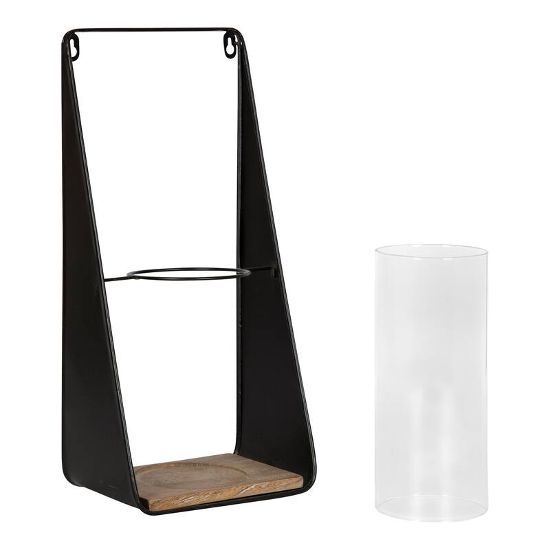 Kate and Laurel Blackwell Metal and Wood Sconce Set - 2 Piece