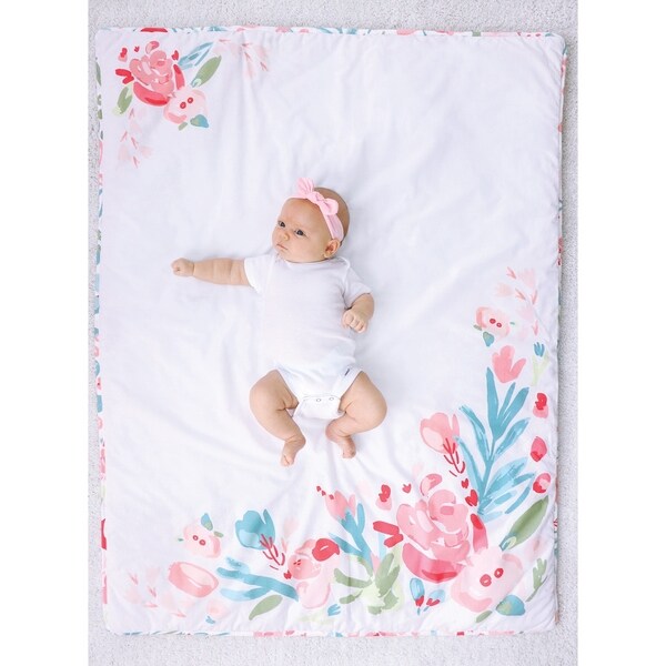 painterly floral crib bedding