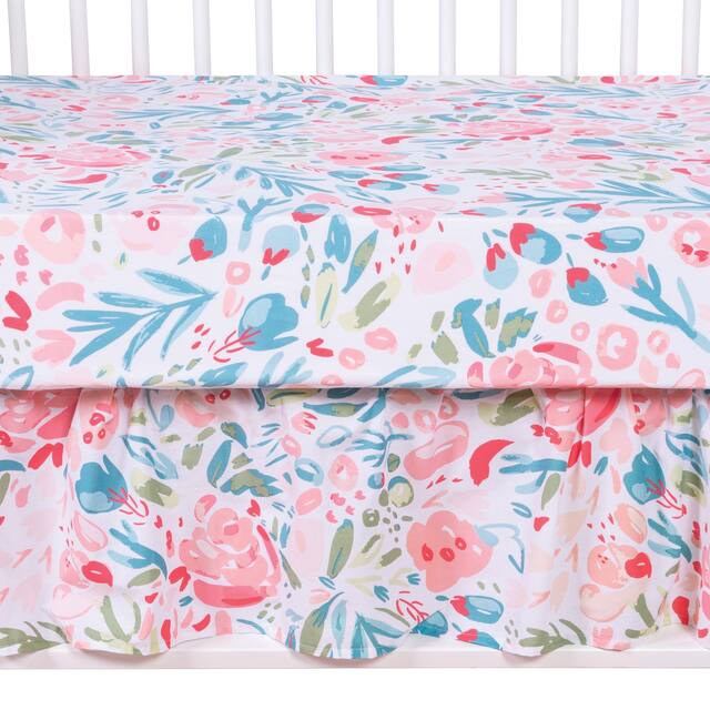 Painterly Floral 3 PC Crib Bedding Set
