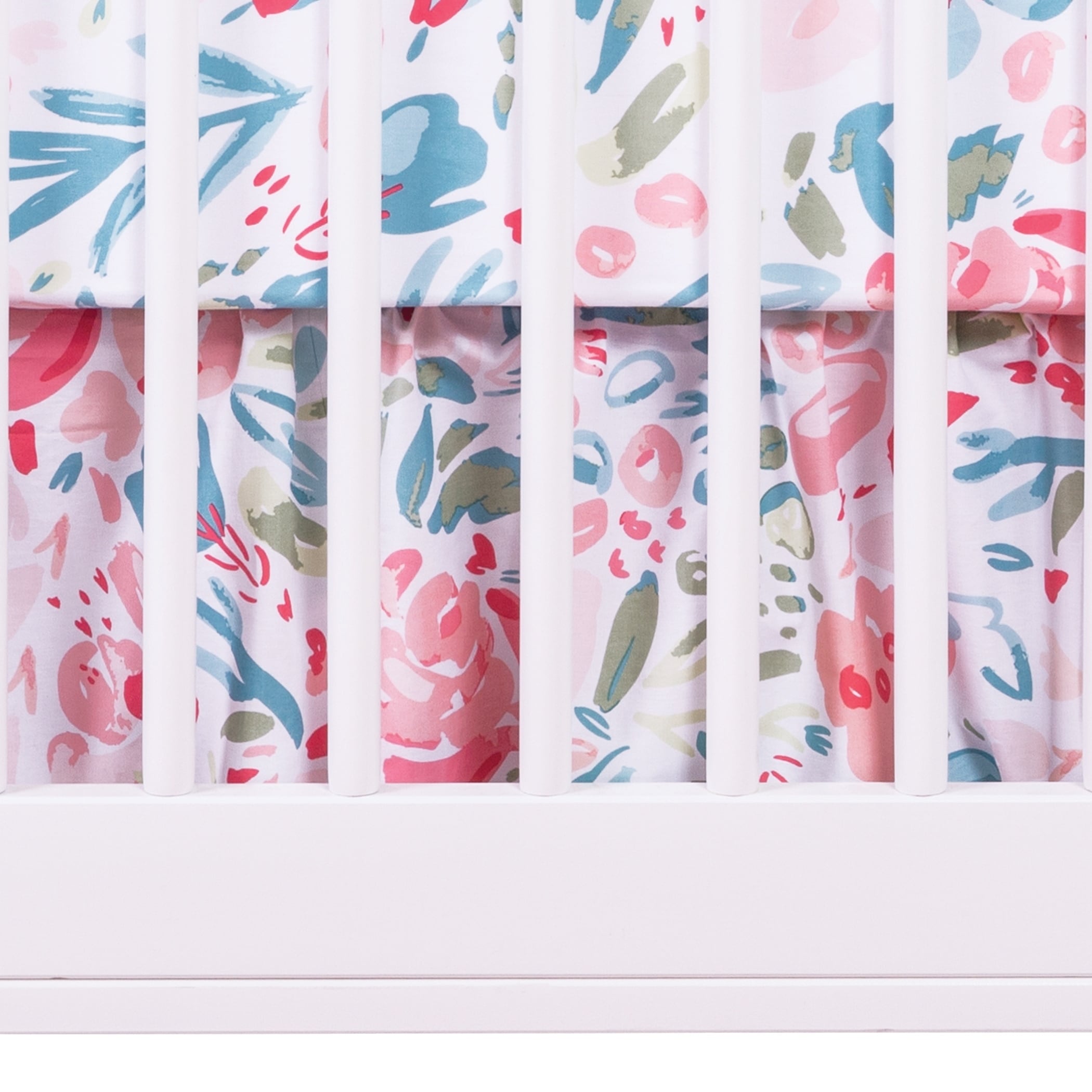 painterly floral crib bedding