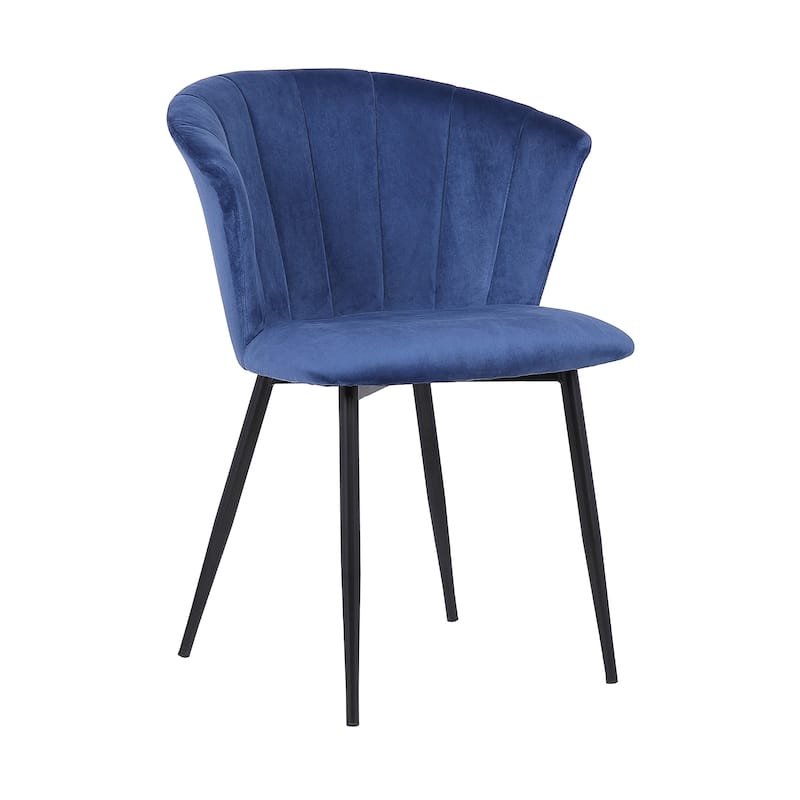 Lulu Contemporary Dining Chair in Black Powder Coated Finish and Grey Velvet