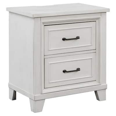 Buy White Power Outlet Nightstands Bedside Tables Online At