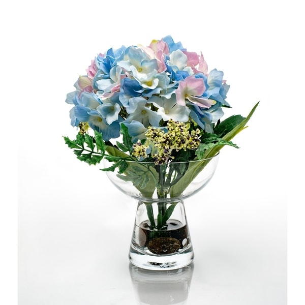 Red Vanilla Hydrangea in Glass Centerpiece