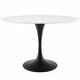 Modway Lippa Mid-Century Modern 48" Oval Dining Table in Black White - Black White - N/A - Thumbnail 1