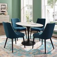 Modway Lippa Mid-Century Modern 48" Oval Dining Table in Black White - Black White - N/A