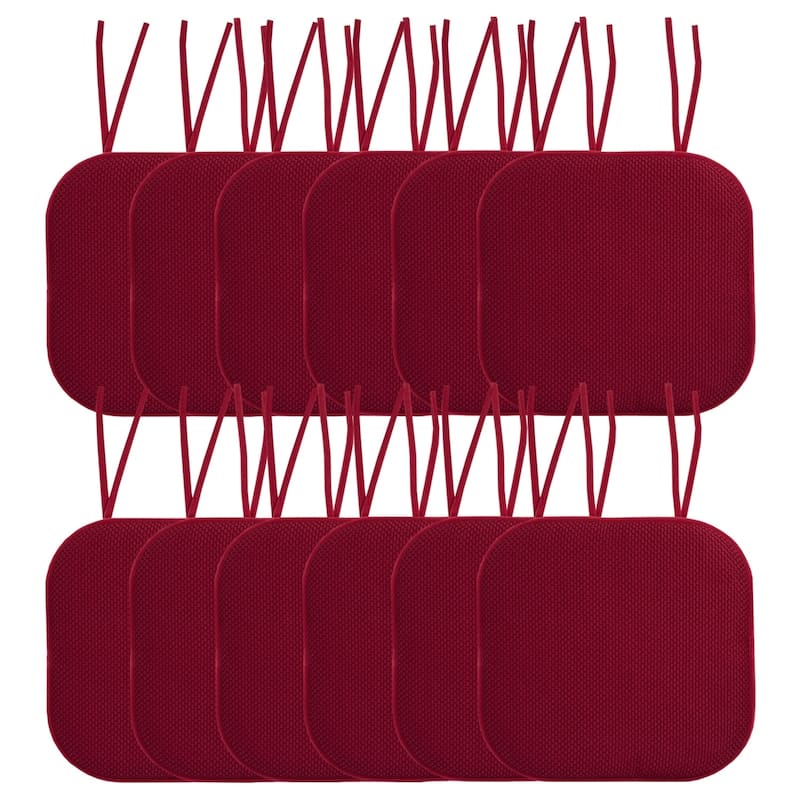 Memory Foam Honeycomb Non-slip Chair Cushion Pads (16 x 16 in.) - Set of 12 - Wine