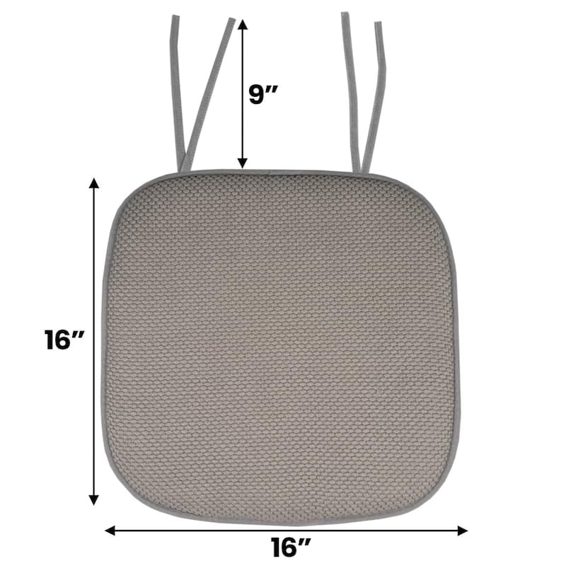 Memory Foam Honeycomb Non-slip Chair Cushion Pads (16 x 16 in.)