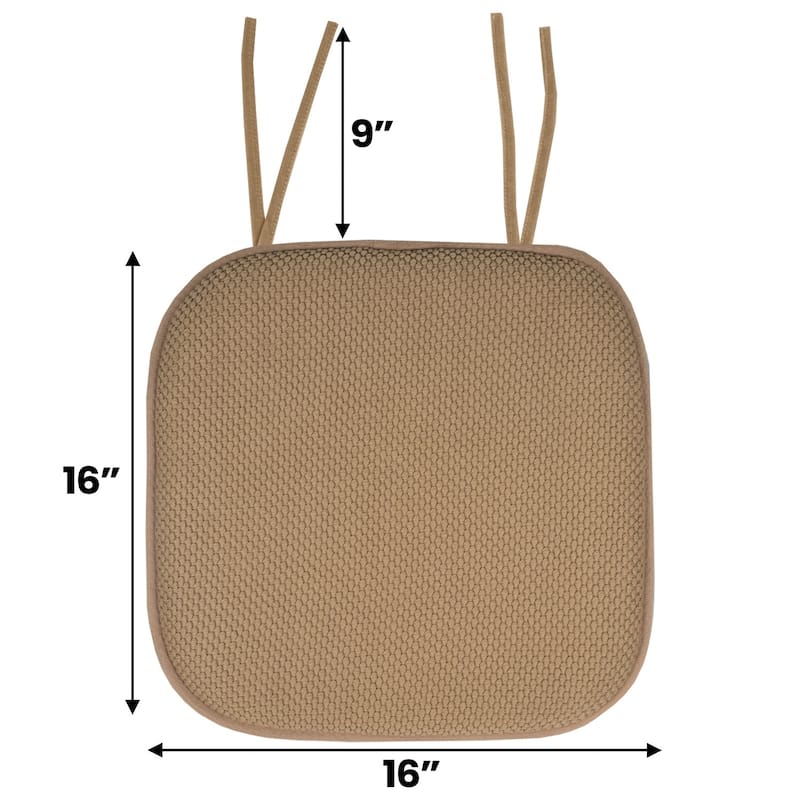 Memory Foam Honeycomb Non-slip Chair Cushion Pads (16 x 16 in.)