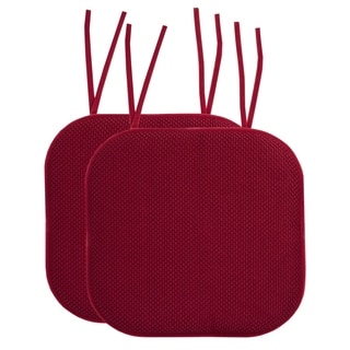 GoodGram Non Slip Chenille Premium Memory Foam Chair Cushions (4 Pack) - 16  in. W x 16 in. L, Purple