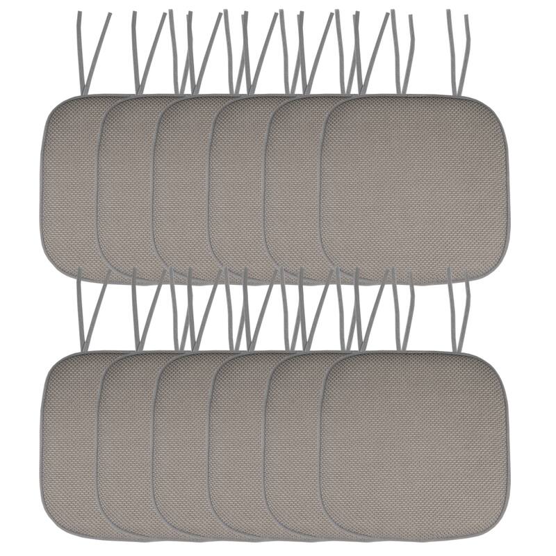Memory Foam Honeycomb Non-slip Chair Cushion Pads (16 x 16 in.) - Set of 12 - Silver