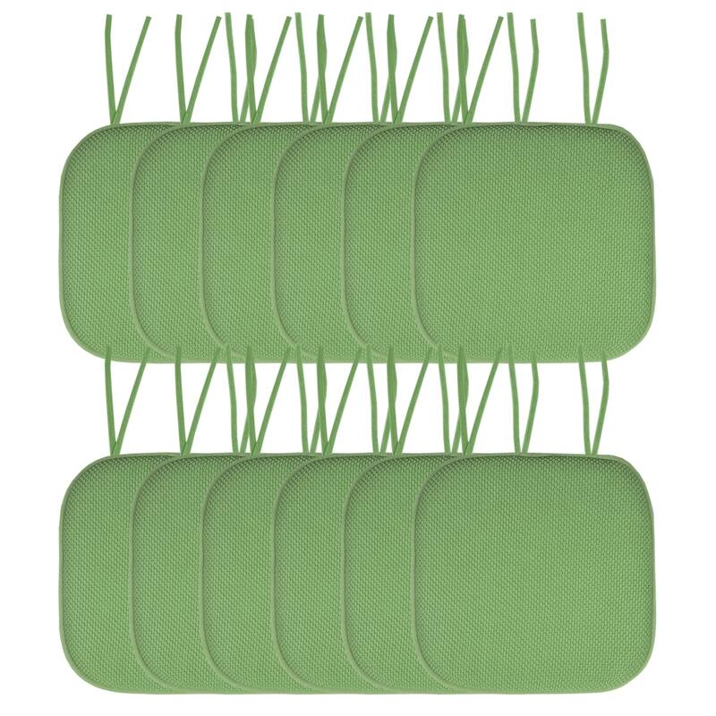 Memory Foam Honeycomb Non-slip Chair Cushion Pads (16 x 16 in.) - Set of 12 - Green