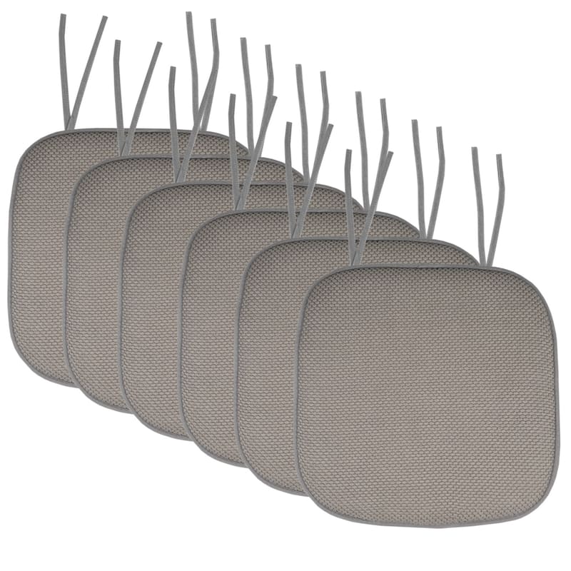 Memory Foam Honeycomb Non-slip Chair Cushion Pads (16 x 16 in.) - Set of 6 - Silver