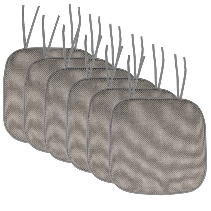 Memory Foam Honeycomb Non-slip Chair Cushion Pads (16 x 16 in.) - Set of 6 - Silver