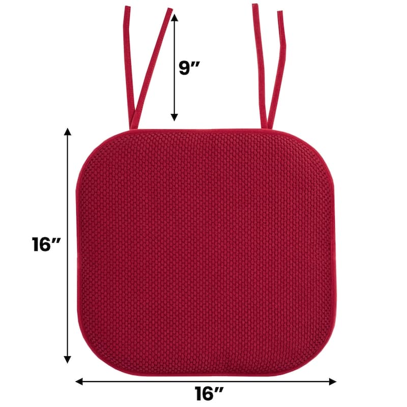 Memory Foam Honeycomb Non-slip Chair Cushion Pads (16 x 16 in.)