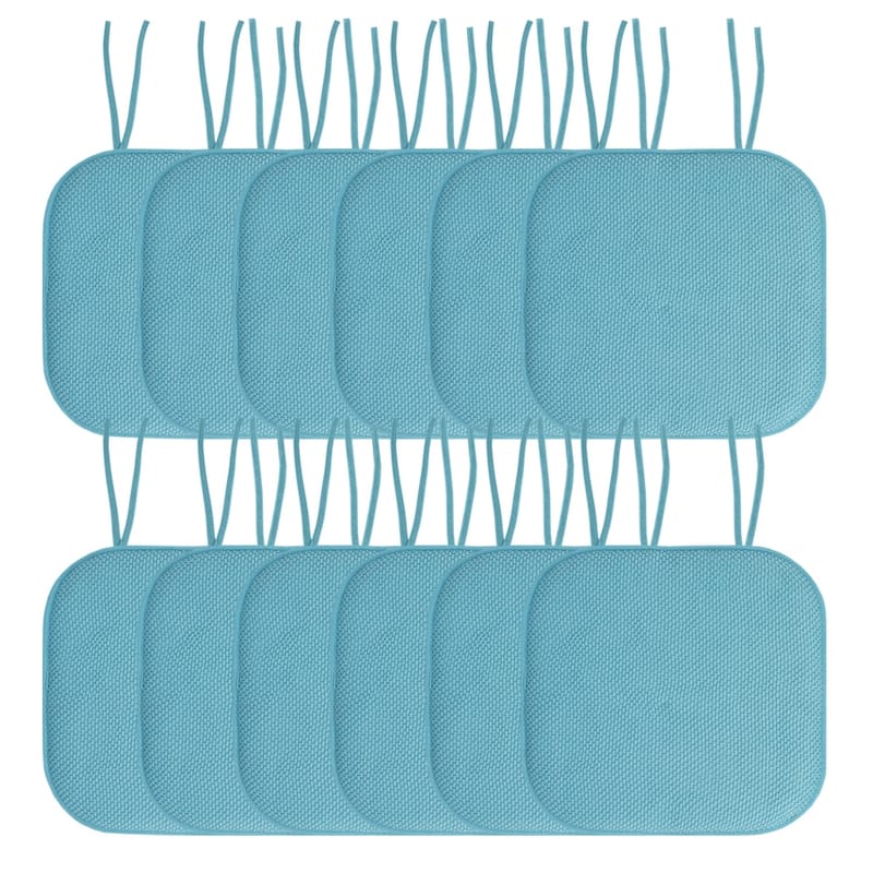 Memory Foam Honeycomb Non-slip Chair Cushion Pads (16 x 16 in.) - Set of 12 - Teal