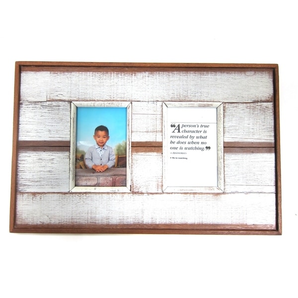 Handmade Recycled Wood White Picture Frame - 4