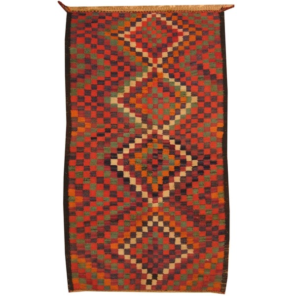 Handmade One-of-a-Kind Shiraz Kashgahi Wool Rug (Iran) - 4' x 7'6