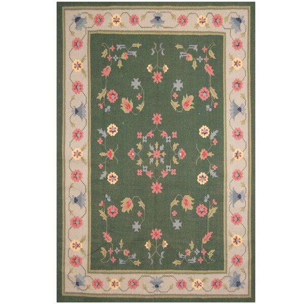 Handmade One-of-a-Kind Wool Kilim (India) - 6' x 9'