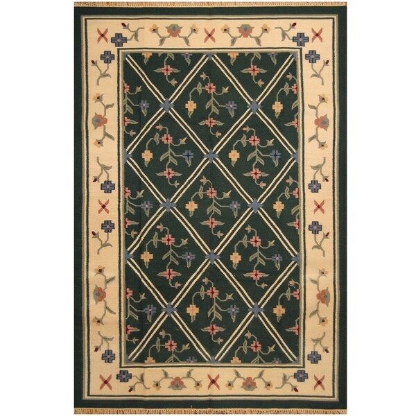 Handmade One-of-a-Kind Wool Kilim (India) - 6' x 9'