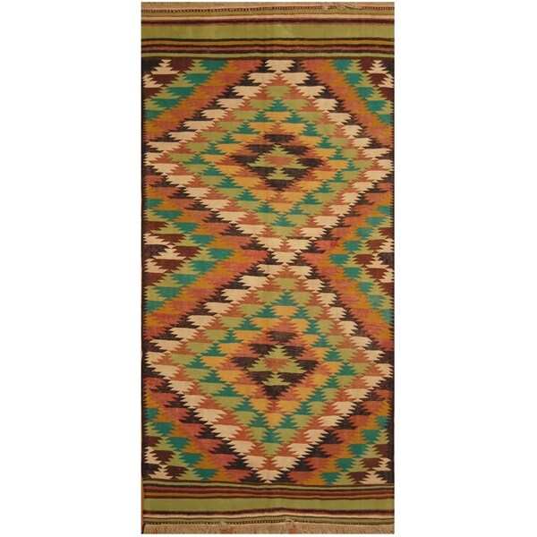 Handmade One-of-a-Kind Shiraz Kashgahi Wool Rug (Iran) - 5' x 10'
