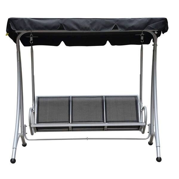 slide 2 of 5, Takar Steel Patio Porch Swing Chair with Adjustable Canopy by Havenside Home